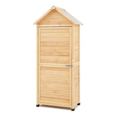 VEVOR Outdoor Storage Shed, Large Wooden Outside Storage Shed, Garden Tool Shed with Shelves, Lo