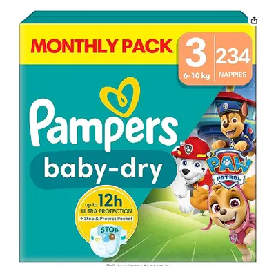 Pampers Baby-Dry Paw Patrol Edition Nappies, 6kg-10kg ,Size