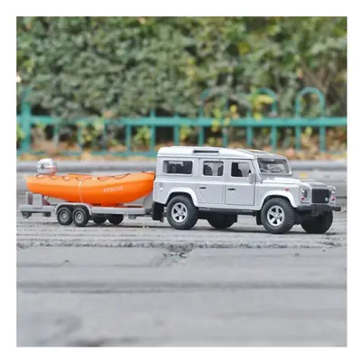 (Silvery) 1/32 Alloy Truck Transport Car Vehicles Model Diecasts Toy Travel Touring Car Yacht Tr