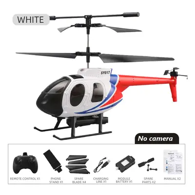 (white no camera) RC Helicopter Military 4CH LED Lights 4K Camera Altitude Hold Remote Control H