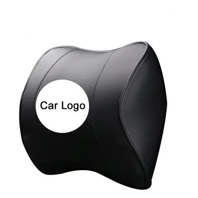 (for Ford pillow) Car Headrest Pillow Pu Leather Memory Foam Comfortable Neck Pillows Support