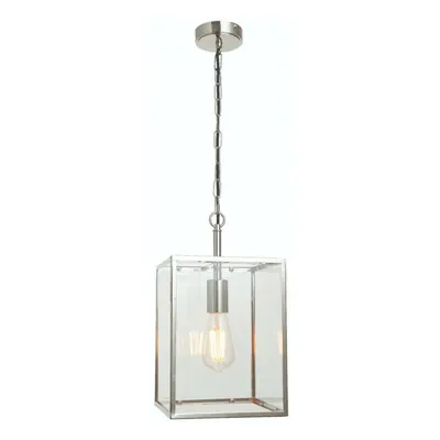 Ceiling Pendant Light Bright Nickel & Clear Glass 40W E27 Dimmable e10173