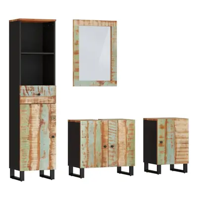 vidaXL Bathroom Furniture Set Storage Cabinet Piece Solid Wood Reclaimed