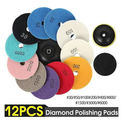 12-piece Diamond Sanding Disc Polishing Pads Kit For Stone Buffing [xh]