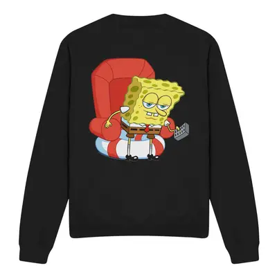 (L, Black) SpongeBob SquarePants Unisex Adult Head Out Meme Sweatshirt