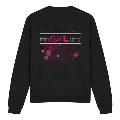 (S, Black) The Real Word Unisex Adult Flashy Logo Sweatshirt