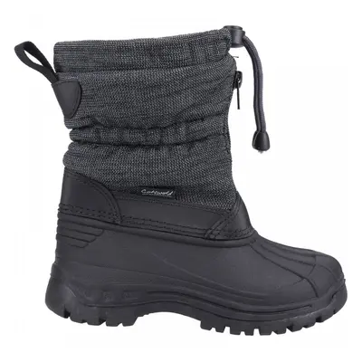 (8 (Adults'), Black) Bathford Black Kids Toggle & Zip Snow Boots