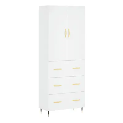 (white, drawers) vidaXL Highboard Sideboard Storage Cabinet Side Cabinet White Engineered Wood