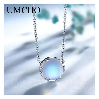 (as the picture) Umcho Aurora Pendant Necklace Halo Crystal Gemstone Scale Light Necklace For Wo