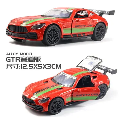 (GTR red and green) 1:36 Diecast Alloy Car Model Children's Toy Car Open the door Decoration Coo