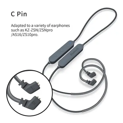 (C PIN for ZSN AS12) KZ Aptx HD QCC3034 Bluetooth5.0 Wireless Module Earphone Upgrade Cable