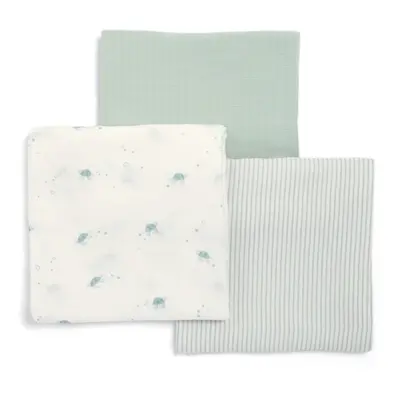 3 Pack Large Cotton Muslin Squares, Turtle