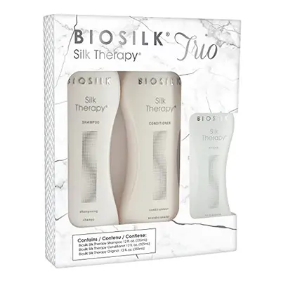 BioSilk Silk Therapy Trio Kit 12oz With Silk Therpy 12oz, Silk Therapy Shampoo 12oz, Silk Therap