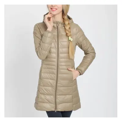 (champagne, 6XL) Ladies Long Winter Warm Coat Women Ultra Light White Duck Down Jacket With Bag 