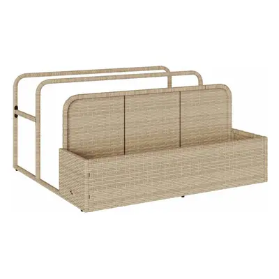 vidaXL Poolside Float Storage Beige 110x100x57 cm Poly Rattan poolside storage