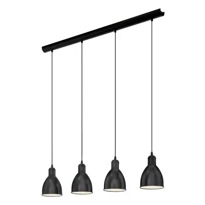 Hanging Ceiling Pendant Light Black & White Steel x 40W E27 Bulb