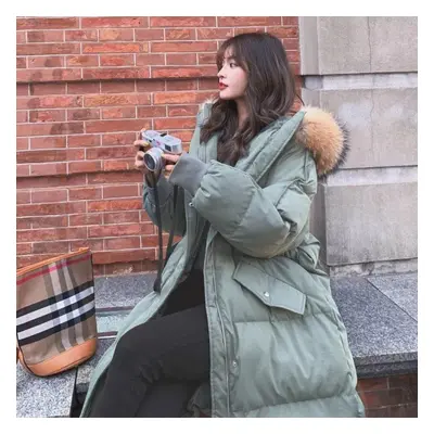 (army green, L) Parka Autumn Winter Jacket Women Clothes Vintage Korean Coat Female Women&apos;s