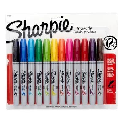 Sharpie Permanent Markers, Brush Tip, Assorted, Pack