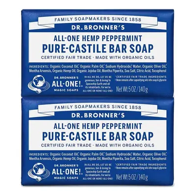 Dr. Bronner's Organic Peppermint Pure-Castile Bar Soap, Pack (2 x g)