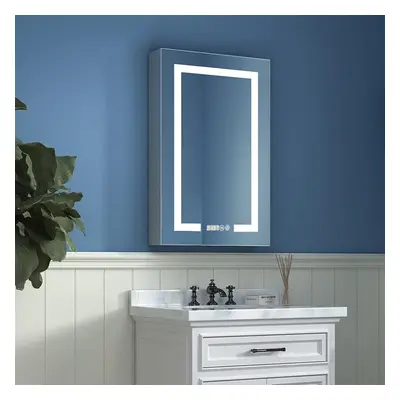 Rectangular Door Dimmable LED Bathroom Mirror Cabinet