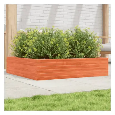 vidaXL Garden Planter Wax Brown 100x100x23 cm Solid Wood Pine