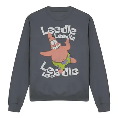 (M, Charcoal) SpongeBob SquarePants Unisex Adult Singing Patrick Star Sweatshirt