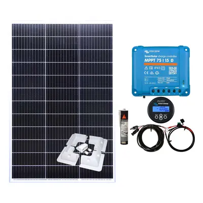 Victron 150w Mono Solar Panel Kit charging MPPT Controller Battery Monitor