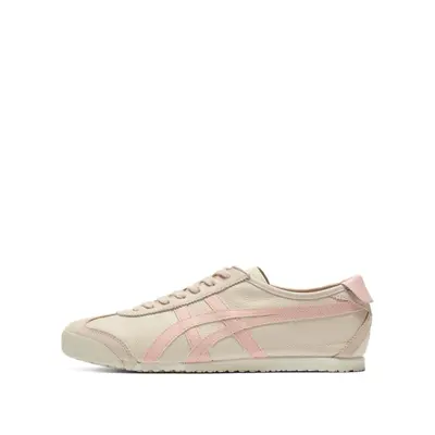 (Beige/Pink, EU38) Tiger Shoes MEXICO Men's Low-top Leather Casual Shoes Women's Sneakers, Unise