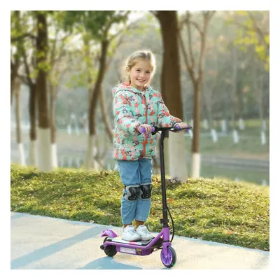 AIYAPLAY Electric Scooter for w/Dual Brakes & Colourful Light, Purple