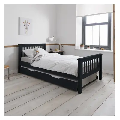 Hampshire Single Bed Frame with Spacesaver Pull Out Trundle in Anthracite