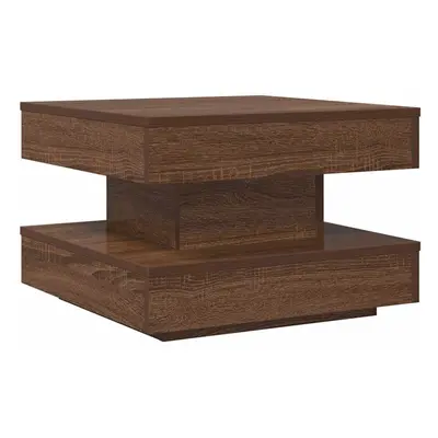 (brown oak, x x 34.5 cm) vidaXL Coffee Table 360-Degree Rotatable Hallway End Table Tea Side Tab