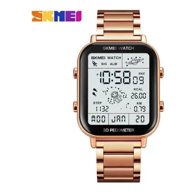 (rose gold) Skmei Fashion Sport Digital Watches Men Stopwatch Countdown Wristwatch Calendar Wate