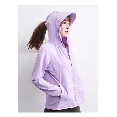 (Lavender, L) Summer UPF 50+ UV Sun Protection Skin Coats Men Ultra-Light Sportswear Hooded Outw