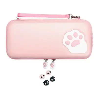 (Switch Oled Pink) Cute Cat Carrying Case for Nintendo Switch Protective Case Cover Storage Bag 