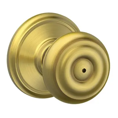 SCHLAGE F40 GEO Georgian Knob Bed and Bath Satin Brass