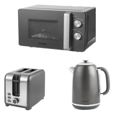 Salter COMBO-8840 Cosmos Kettle, Toaster, Microwave Set ? Matching Kitchen Countertop Set, Rapid