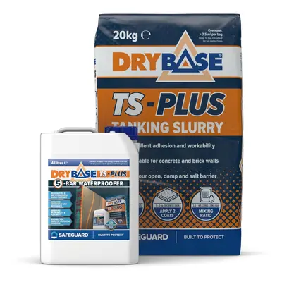 Drybase TS-Plus Tanking Slurry 20kg & 5-Bar Waterpoofer Litres