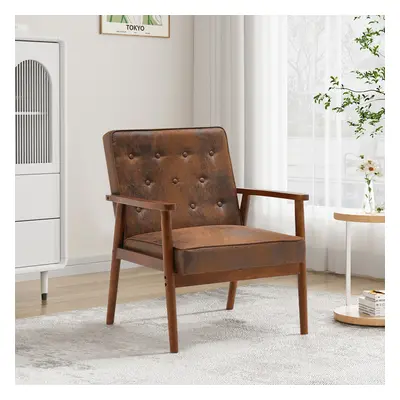 Modern Wood Frame Upholstered Lounge Chair