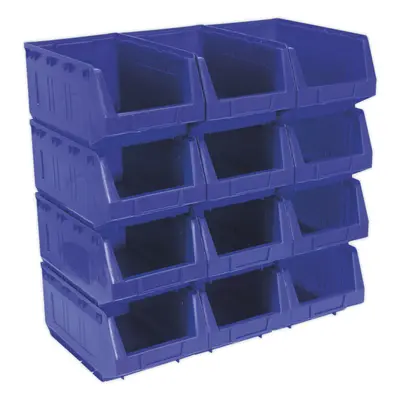 12 PACK Blue x x 165mm Plastic Storage Bin - Warehouse Part Picking Tray