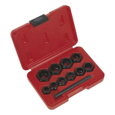 11 Piece Spanner Type Bolt Extractor Set - Reverse Spiral Flutes - Low Profile