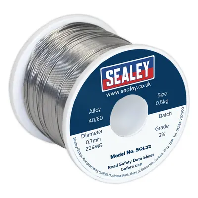 0.5kg Quick Flow Solder Wire Cable Reel Drum - 0.7mm 22SWG - 40/60 Tin/Lead