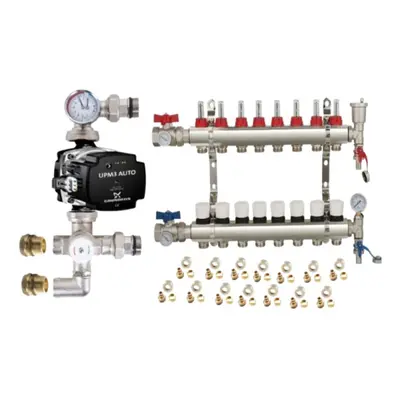 (8 PORT) Water Underfloor Heating Kit - Ports with Pump and Blending Valve Set