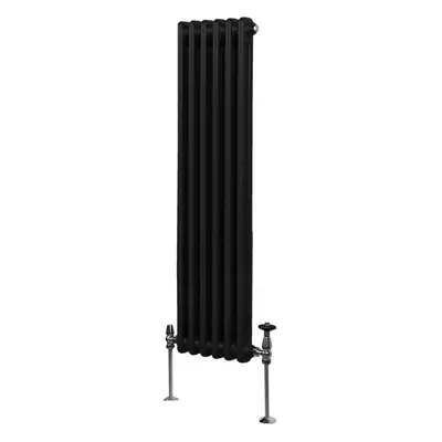 (1500mm x 292mm, Black) Traditional Column Radiator Heater