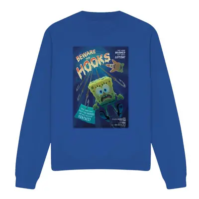 (XXL, Royal Blue) SpongeBob SquarePants Unisex Adult Beware The Hooks Sweatshirt