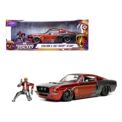 1967 Ford Mustang Shelby GT500 Red Metallic and Gray Metallic with StarLord Diecast Figurine Gua