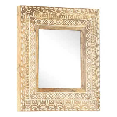 (50 x x 2.6 cm) vidaXL Solid Mango Wood Hand-Carved Mirror Wall Makeup Decoration Multi Sizes