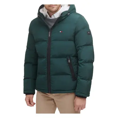 Tommy Hilfiger Mens Hooded Puffer Jacket green Poly Tech XX-Large