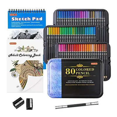 80 Colours Professional Colouring Pencils, Shuttle Art Soft Core Coloured Pencil Set with Colour