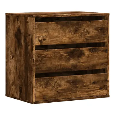 (smoked oak, x x cm) vidaXL Corner Chest of Drawers Storage Drawer Side Cabinet Engineered Wood