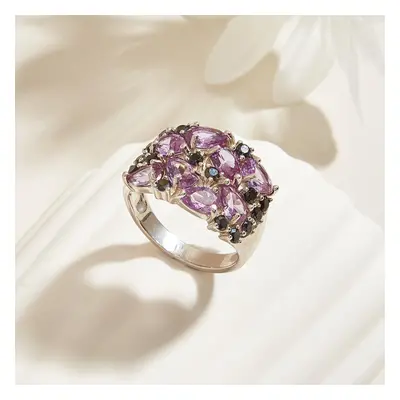 (purple, US RING SIZE 8#) Color Changing Nano Alexander Gem Ring Elegant Design Silver Boutique 